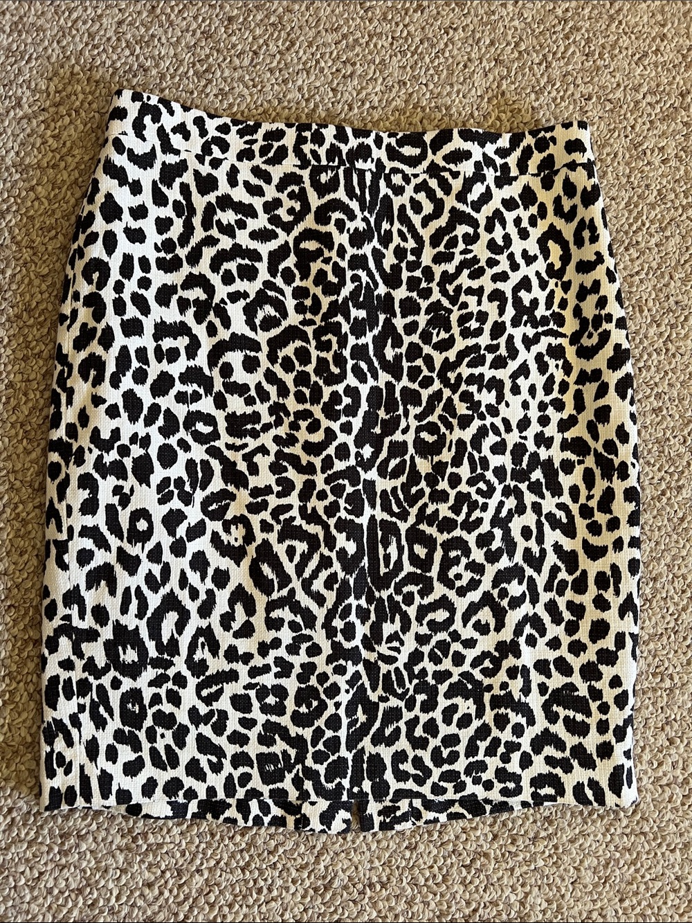 J. Crew Black and White Leopard Skirt Size 4